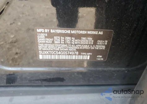 2016 BMW X5 Xdr40E from USA, damaged, VIN 5UXKT0C54G0S74978